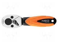 Rattle; rattle,socket spanner; 1/4"; 105mm; screwdriver bits NEO TOOLS
