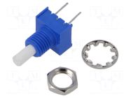 Potentiometer: shaft; single turn; 50kΩ; ±20%; 0.25W; linear; THT BOURNS
