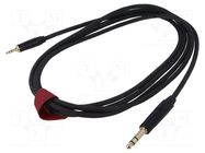 Cable; Jack 3.5mm plug,Jack 6,3mm plug; 3m; black; Øcable: 6mm REDS MUSIC
