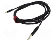 Cable; Jack 3.5mm plug,Jack 6,3mm plug; 5m; black; Øcable: 6mm REDS MUSIC