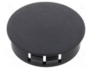 Stopper; H: 11.5mm; push-in,snap-fastener; Flange dia: 38mm; black ESSENTRA