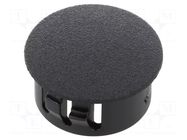 Stopper; H: 10.3mm; push-in,snap-fastener; Flange dia: 20mm; black ESSENTRA