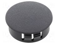 Stopper; H: 11.8mm; push-in,snap-fastener; Flange dia: 31mm; black ESSENTRA