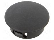 Stopper; H: 8mm; push-in,snap-fastener; Flange dia: 20mm; black ESSENTRA