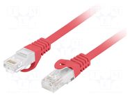 Patch cord; RJ45 plug,both sides; U/UTP; 6; stranded; Cu; LSZH; red LANBERG