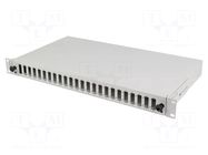 Fiber patch panel; grey; Number of ports: 24; rack 19"; Height: 1U LANBERG