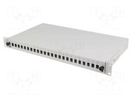 Fiber patch panel; grey; Number of ports: 24; rack 19"; Height: 1U LANBERG