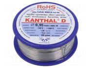 Resistance wire; 1.9Ω/m; -100÷1300°C; 0.1kg; Øout: 0.95mm; FeCrAl KANTHAL