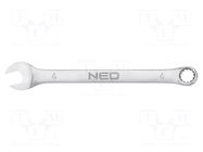 Wrench; combination spanner; 6mm; Chrom-vanadium steel; L: 100mm NEO TOOLS