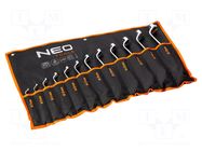 Wrench-set; box,bent; Chrom-vanadium steel; 12pcs; Kit: case NEO TOOLS