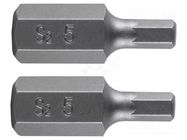Screwdriver bit; hex key; HEX 5mm; 3/8"; Overall len: 30mm; 2pcs. NEO TOOLS