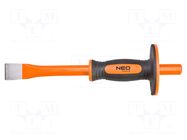 Cold chise; with protective cap; L: 300mm; Chrom-vanadium steel NEO TOOLS