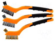 Brush; wire; brass,nylon,steel; Number of rows: 3 NEO TOOLS