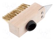 Brush; wire,scraper,with internal thread; wood,metal NEO TOOLS