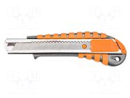Knife; universal; 18mm; pulled out, breakable blade NEO TOOLS