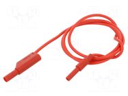 Test lead; 32A; insulated; Urated: 1kV; Len: 1m; red; Material: brass HIRSCHMANN T&M