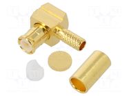 Connector: MCX; plug; male; angled 90°; for cable; gold-plated AMPHENOL RF