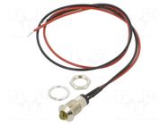 Indicator: LED; prominent; yellow; 2VDC; Ø8mm; MPC; cables; 300mm BIVAR