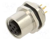 Connector: M12; socket; female; 2A; 60V; PIN: 5; IP67; straight; THT LUTRONIC