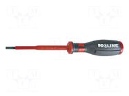 Screwdriver: insulated; slot; 4x0.8mm; Blade length: 100mm PROLINE