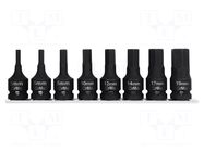 Wrench-set; hex key,socket spanner,impact; Mounting: 1/2"; 8pcs. PROLINE