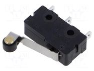 Microswitch SNAP ACTION; 5A/250VAC; with lever (with roller) E-SWITCH