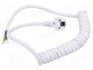 Cable; 3x1.5mm2; CEE 7/7 (E/F) plug angled,wires; PUR; coiled SIMECH