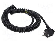 Cable; 3x1.5mm2; CEE 7/7 (E/F) plug angled,wires; PUR; coiled SIMECH