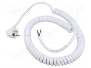 Cable; 3x1.5mm2; CEE 7/7 (E/F) plug angled,wires; PUR; coiled SIMECH