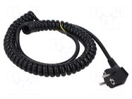 Cable; 3x1.5mm2; CEE 7/7 (E/F) plug angled,wires; PUR; coiled SIMECH