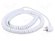 Cable; 3x1.5mm2; CEE 7/7 (E/F) plug angled,wires; PUR; coiled SIMECH