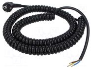 Cable; 3x1.5mm2; CEE 7/7 (E/F) plug angled,wires; PUR; coiled SIMECH