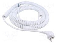 Cable; 3x1.5mm2; CEE 7/7 (E/F) plug angled,wires; PUR; coiled SIMECH