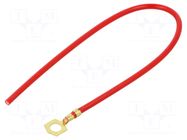 Cable with crimped terminals; H07V-K; 4mm2; red; 250mm; ring CHEVAL