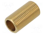 Splice terminal: nipple; full threaded; 40mm; brass CW617N; BR GEBO