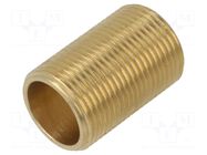 Splice terminal: nipple; full threaded; 40mm; brass CW617N; BR GEBO