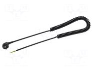 Cable; 3G0.75mm2; CEE 7/7 (E/F) plug angled,wires; PUR; coiled SIMECH
