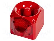Signaller: lighting-sound; 10÷60VDC; siren,flashing light; LED KLAXON SIGNALS