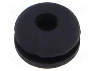 Grommet; Ømount.hole: 7mm; Øhole: 3mm; black; -40÷125°C; EPDM ESSENTRA