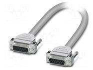 Cable; D-Sub 15pin socket,both sides; PVC; Len: 2m; grey; Core: Cu PHOENIX CONTACT