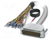 Cable; D-Sub 50pin plug,wires; PVC; Len: 2m; grey; Core: Cu; IP54 PHOENIX CONTACT
