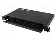 Fiber patch panel; black; Number of ports: 24; Standard: 19"; RACK QOLTEC