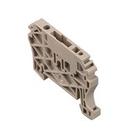 End bracket, Wemid, dark beige, Rail: TS 35, Snap-on Weidmuller