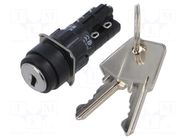 Switch: rotary with key; 16mm; Stabl.pos: 2; NC x2 + NO x2; 51 EAO