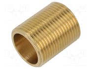 Splice terminal: nipple; full threaded; 40mm; brass CW617N; BR GEBO