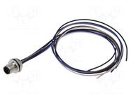 Connector: M12; socket; male; 2A; 60V; PIN: 5; IP67; straight; cables LUTRONIC