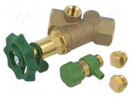Slant valve; 16bar; brass CW617N; Thread: G 1/2" internal; 1603 GEBO