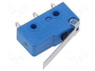 Microswitch SNAP ACTION; 6A/250VAC; with lever; SPDT; ON-(ON) Marquardt