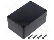 Enclosure: multipurpose; X: 60mm; Y: 90mm; Z: 40mm; ABS; black; IP65 MASZCZYK