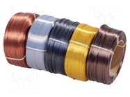 Filament: multipack; 1.75mm; 2.5kg; Kit: 500g x5,PLA Pastel; 5pcs. ROSA 3D